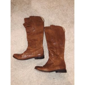 Frye Paige Tall Riding Boots- Cognac